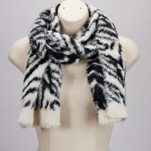 Black and White Zebra Print Scarf